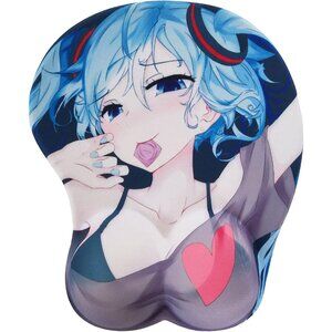 Women Grey Sexy Anime Computer Mouse Pad Kawaii Mat Gaming  with Wrist Support